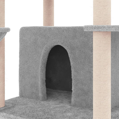 Cat furniture with sisal scratching posts 166 cm light gray