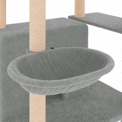 Cat furniture with sisal scratching posts 166 cm light gray