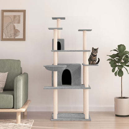 Cat furniture with sisal scratching posts 166 cm light gray