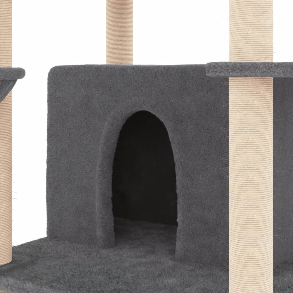 Cat furniture with sisal scratching posts 166 cm dark gray