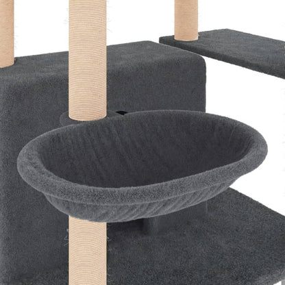 Cat furniture with sisal scratching posts 166 cm dark gray