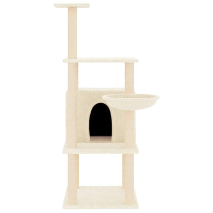 Cat furniture with sisal scratching posts 132 cm cream-colored