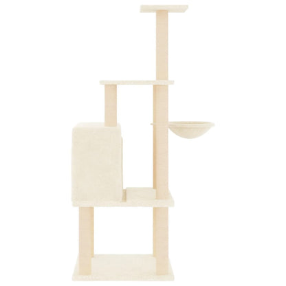 Cat furniture with sisal scratching posts 132 cm cream-colored