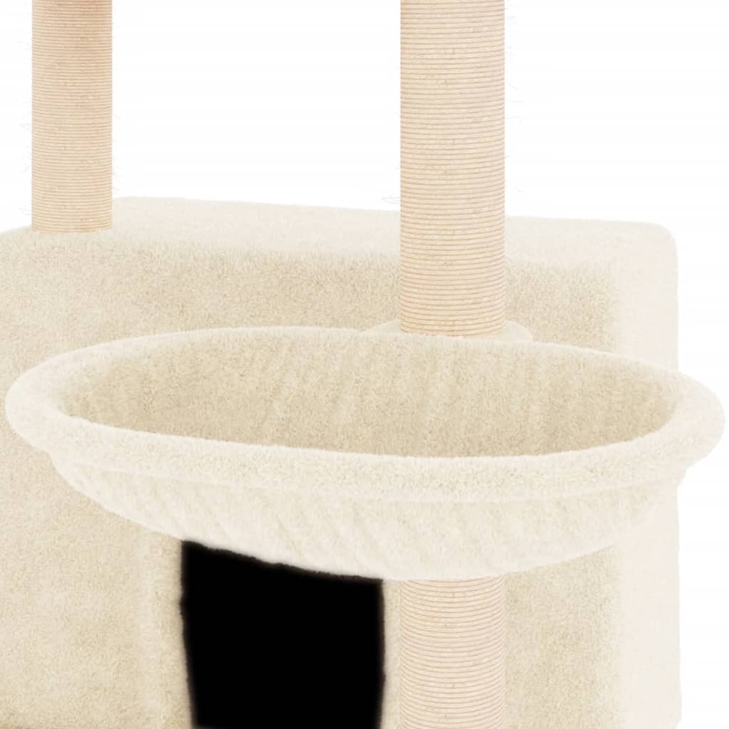Cat furniture with sisal scratching posts 132 cm cream-colored