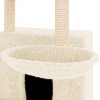 Cat furniture with sisal scratching posts 132 cm cream-colored