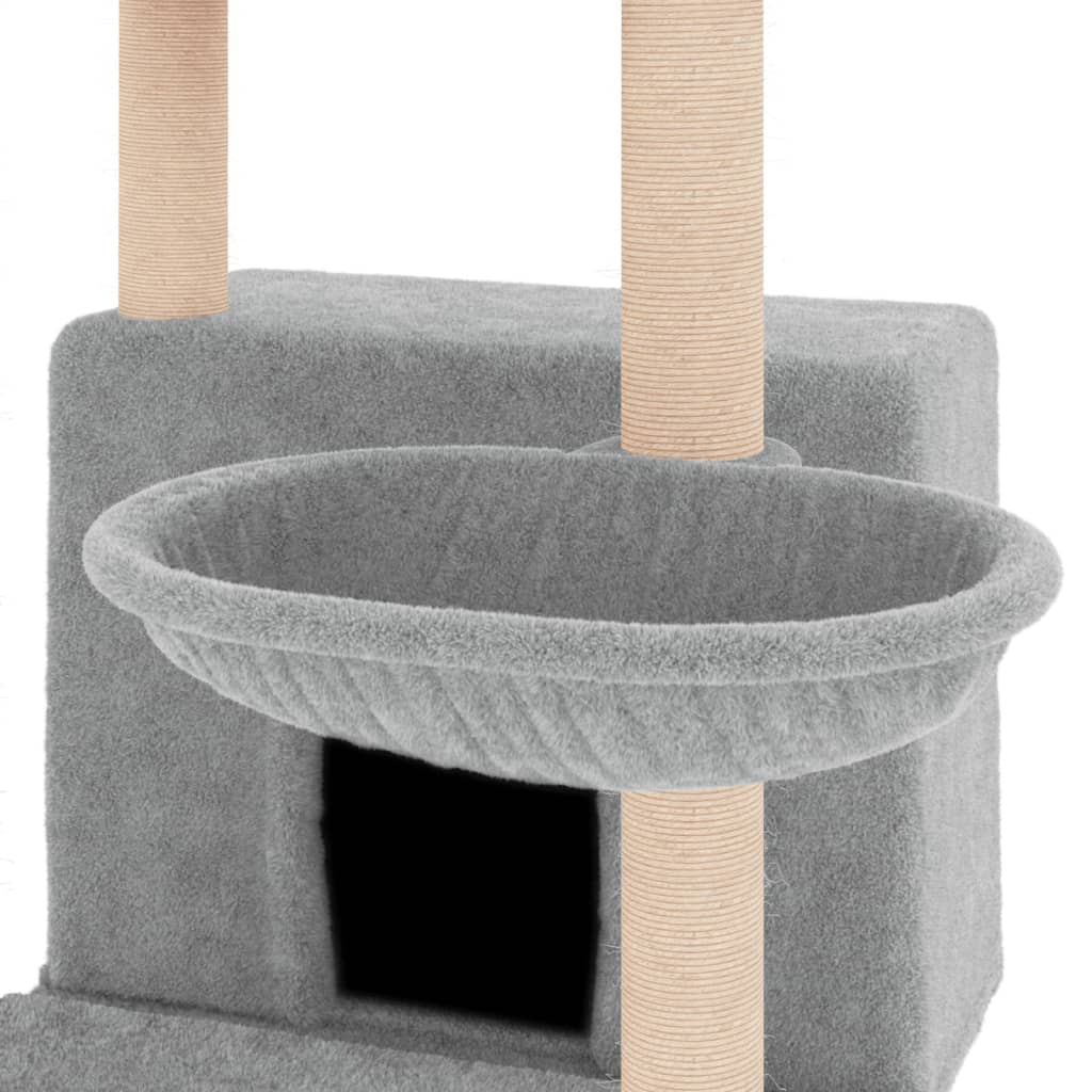 Cat furniture with sisal scratching posts 132 cm light gray