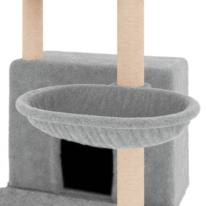 Cat furniture with sisal scratching posts 132 cm light gray