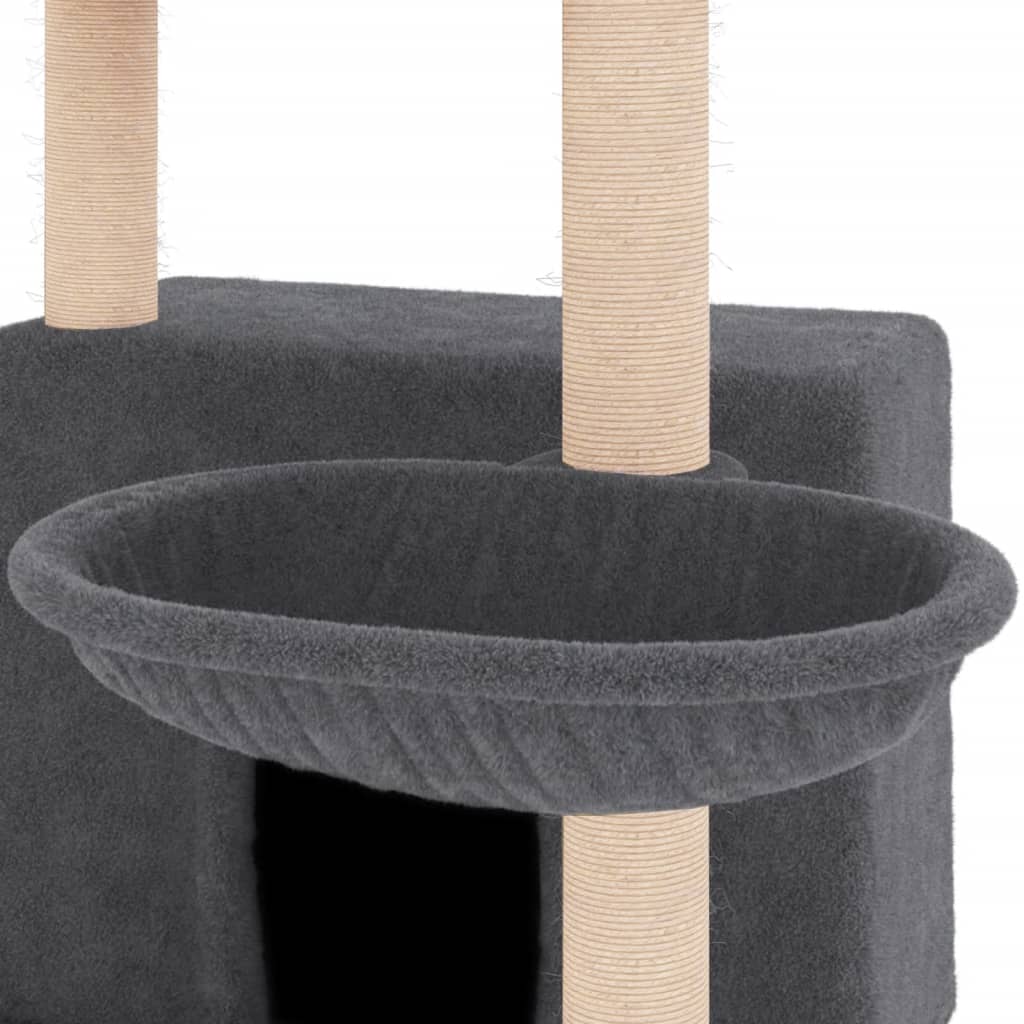 Cat furniture with sisal scratching posts 132 cm dark gray