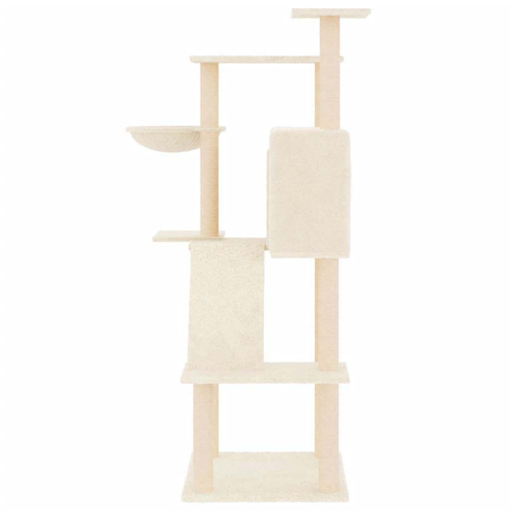 Cat furniture with sisal scratching posts 143 cm cream-colored