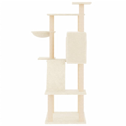 Cat furniture with sisal scratching posts 143 cm cream-colored