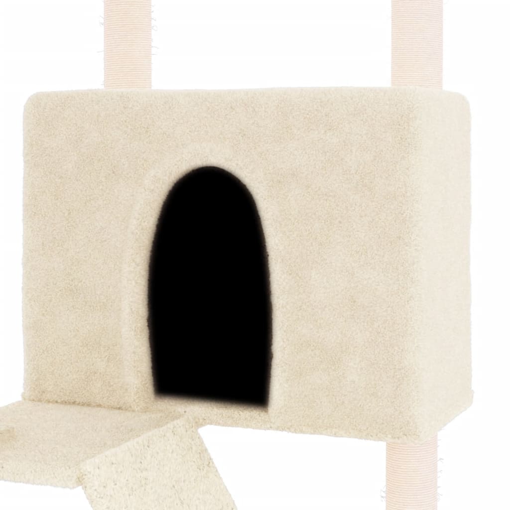 Cat furniture with sisal scratching posts 143 cm cream-colored