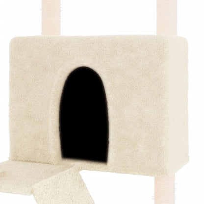 Cat furniture with sisal scratching posts 143 cm cream-colored