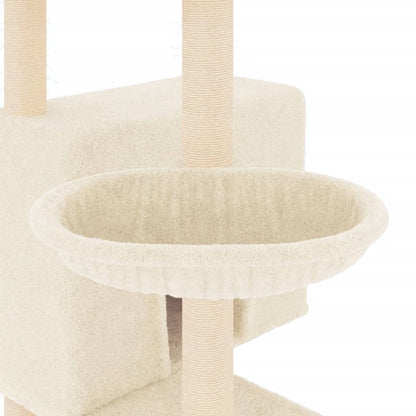Cat furniture with sisal scratching posts 143 cm cream-colored