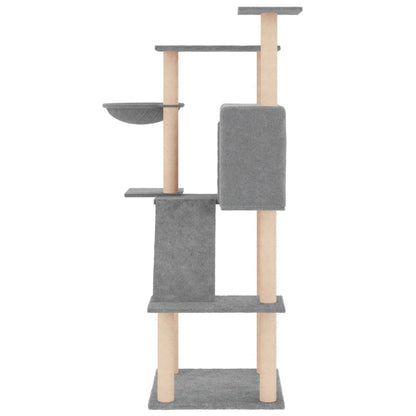 Cat furniture with sisal scratching posts 143 cm light gray