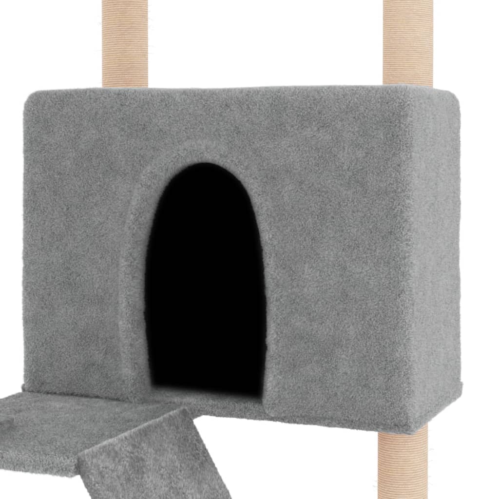 Cat furniture with sisal scratching posts 143 cm light gray