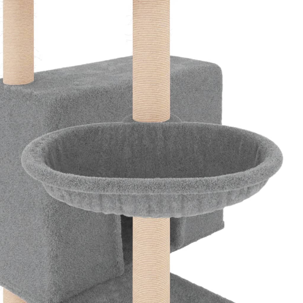 Cat furniture with sisal scratching posts 143 cm light gray