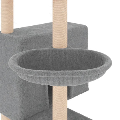 Cat furniture with sisal scratching posts 143 cm light gray