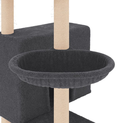 Cat furniture with sisal scratching posts 143 cm dark gray