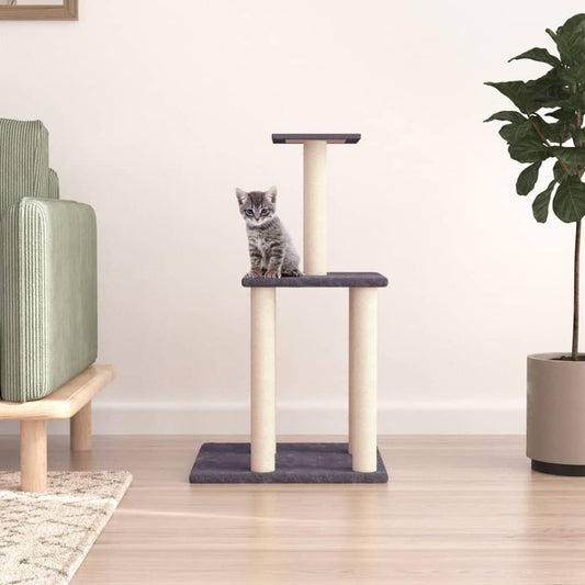 Cat furniture with sisal scratching posts 85.5 cm dark gray