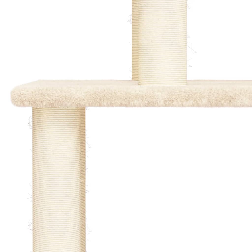 Cat furniture with sisal scratching posts 183 cm cream-colored