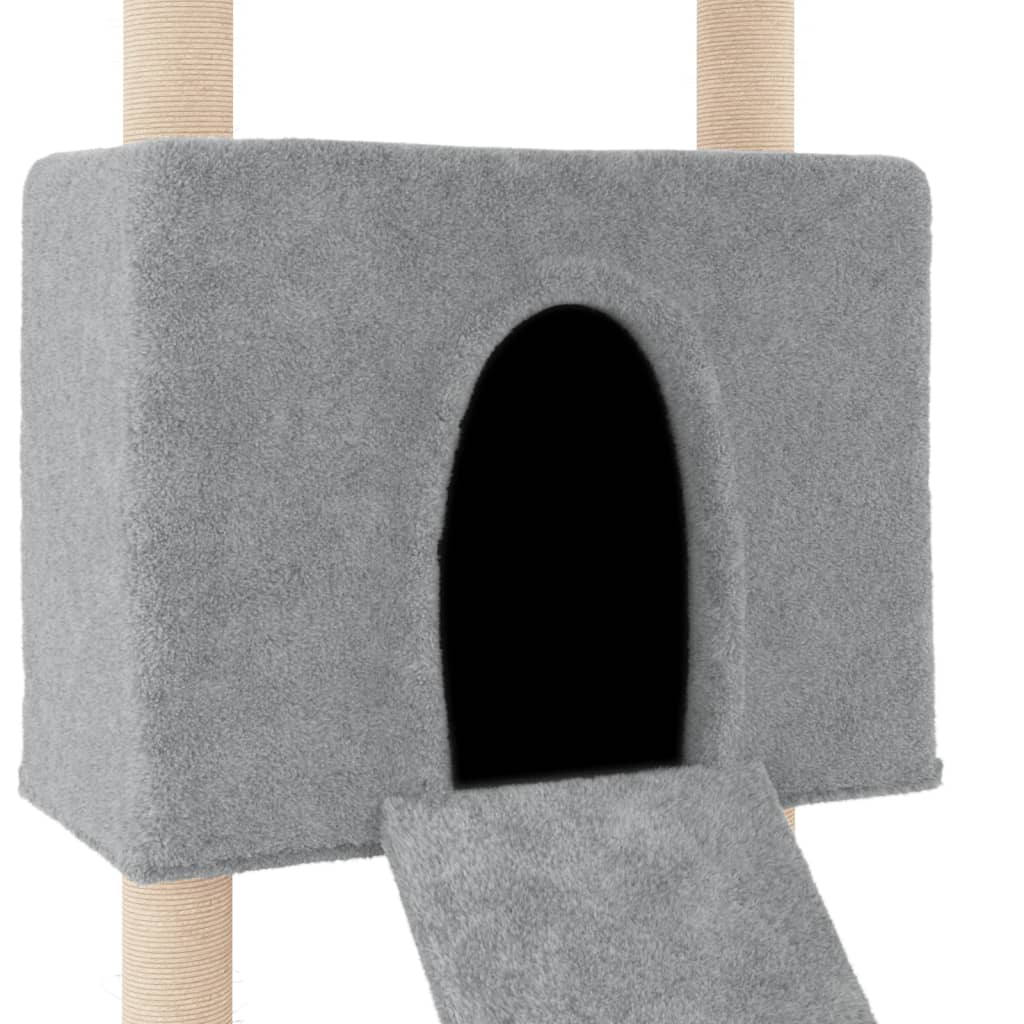 Cat furniture with sisal scratching posts 153 cm light gray