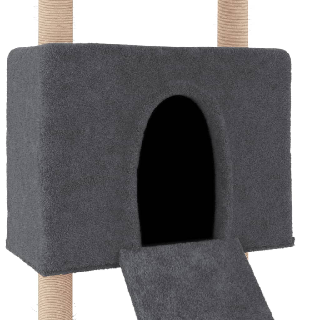 Cat furniture with sisal scratching posts 153 cm dark gray
