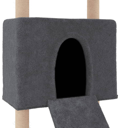 Cat furniture with sisal scratching posts 153 cm dark gray