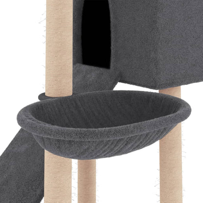 Cat furniture with sisal scratching posts 153 cm dark gray