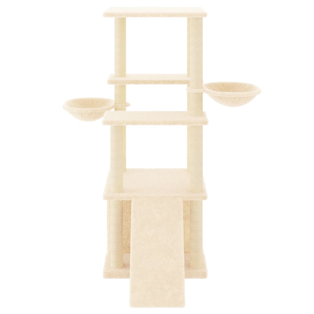 Cat furniture with sisal scratching posts 133 cm cream-colored