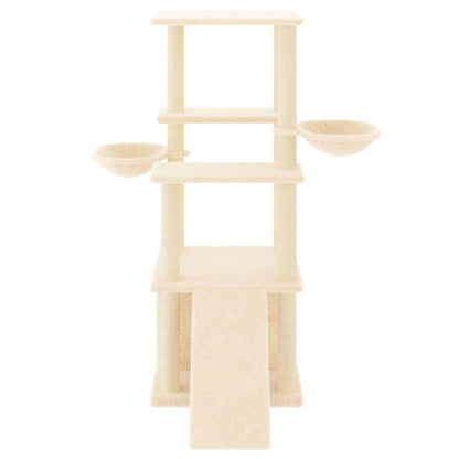 Cat furniture with sisal scratching posts 133 cm cream-colored
