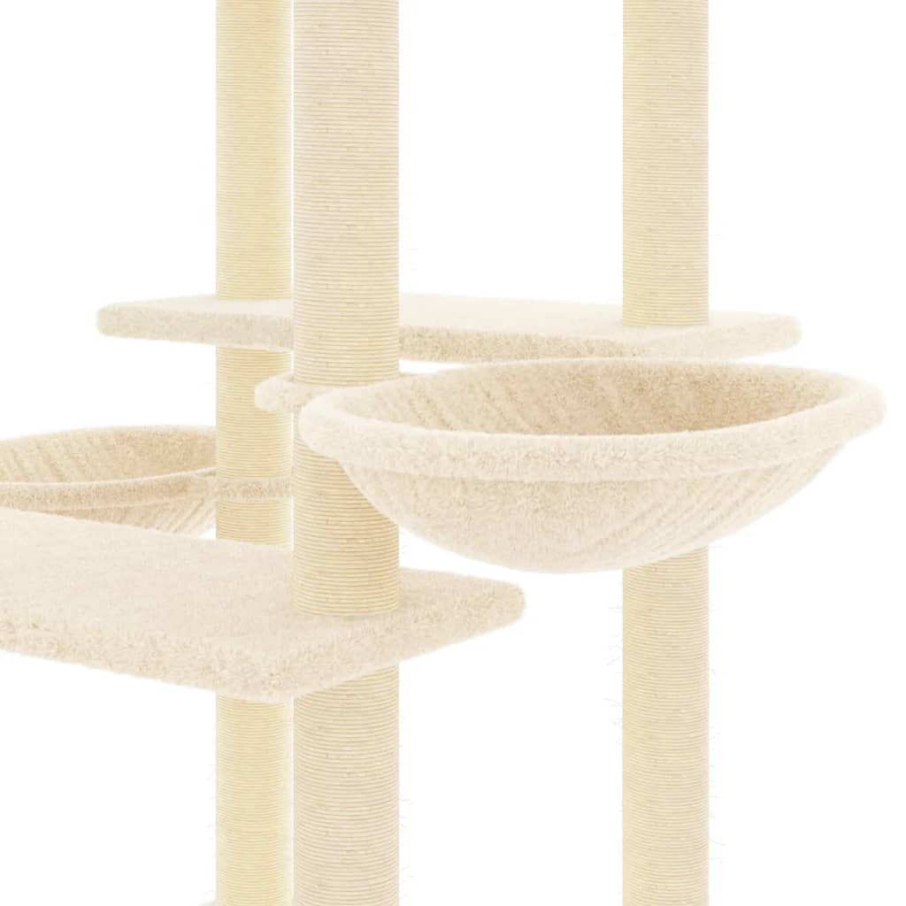 Cat furniture with sisal scratching posts 133 cm cream-colored