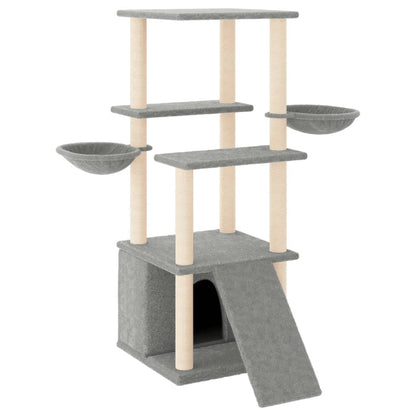 Cat furniture with sisal scratching posts 133 cm light gray