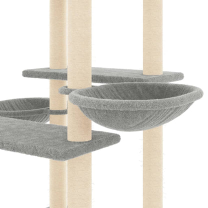 Cat furniture with sisal scratching posts 133 cm light gray