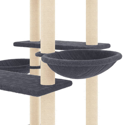 Cat furniture with sisal scratching posts 133 cm dark gray