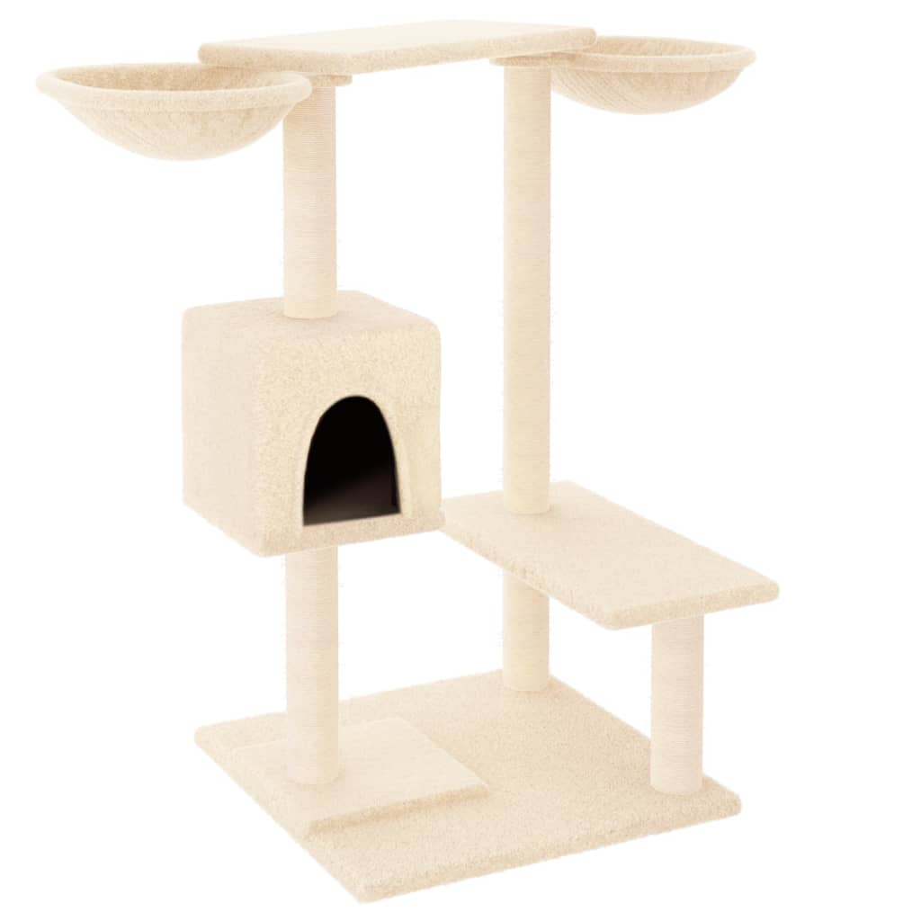 Cat furniture with scratching posts 82 cm cream-colored