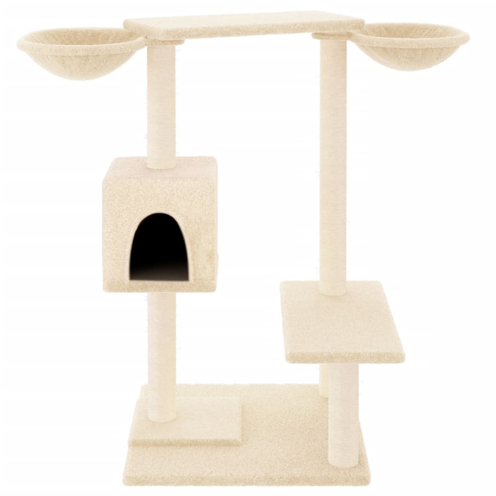 Cat furniture with scratching posts 82 cm cream-colored