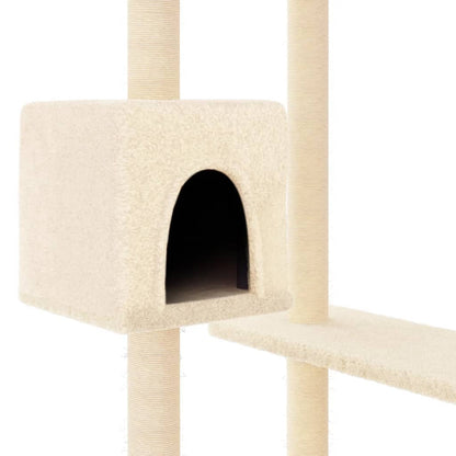 Cat furniture with scratching posts 82 cm cream-colored