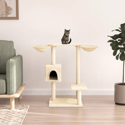 Cat furniture with scratching posts 82 cm cream-colored