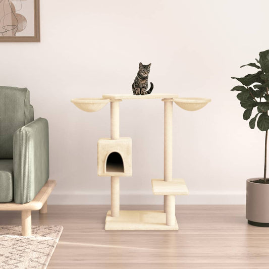 Cat furniture with scratching posts 82 cm cream-colored