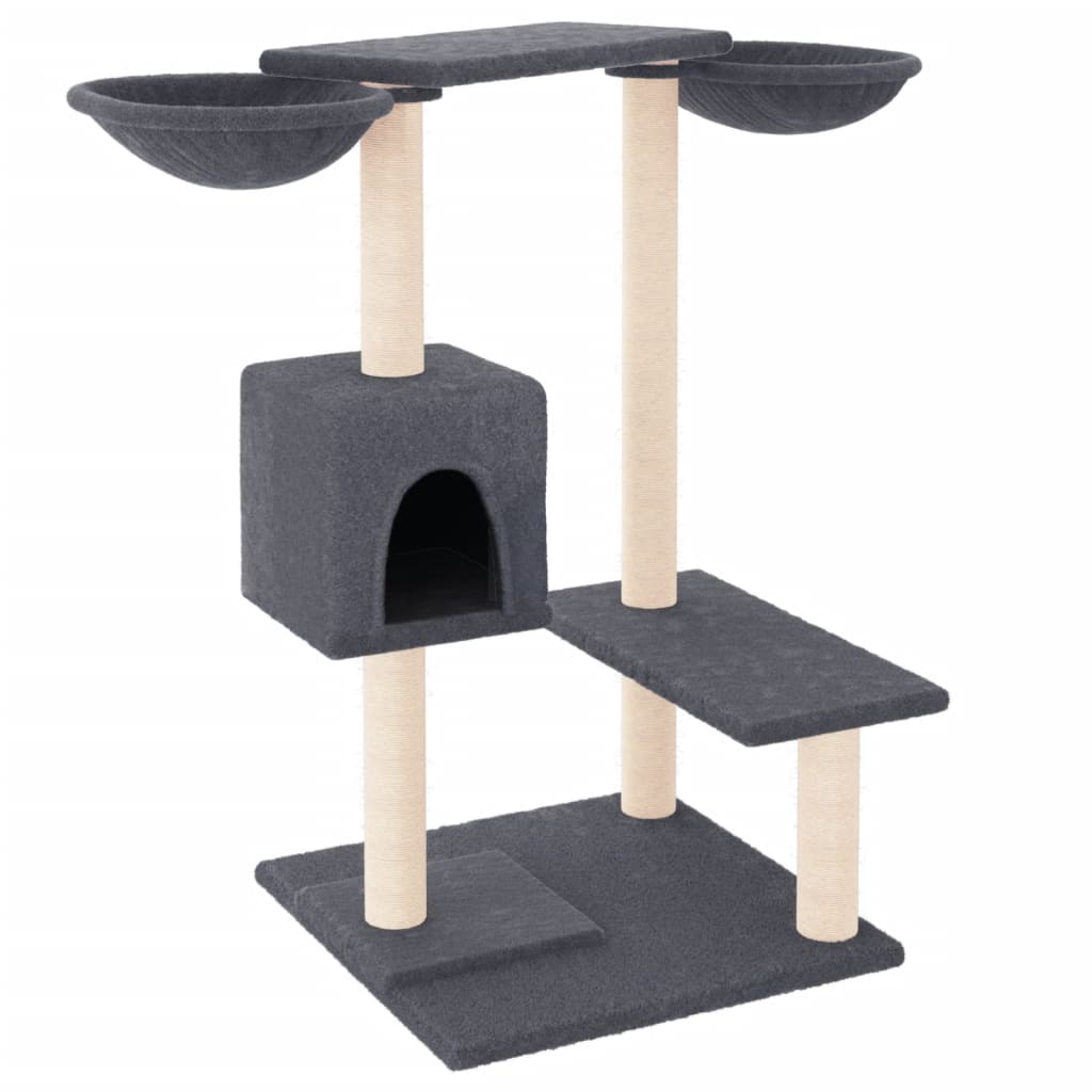 Cat furniture with scratching posts 82 cm dark gray