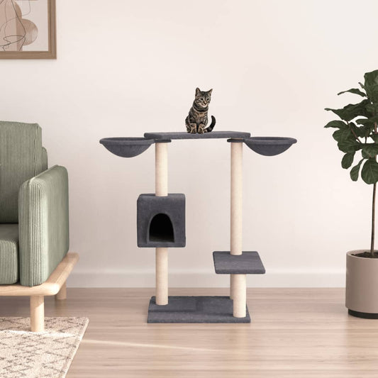 Cat furniture with scratching posts 82 cm dark gray
