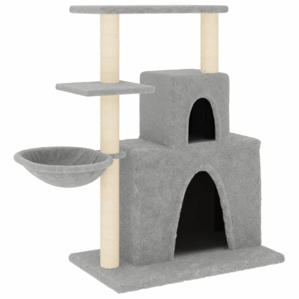 Cat furniture with sisal scratching posts 83 cm light gray