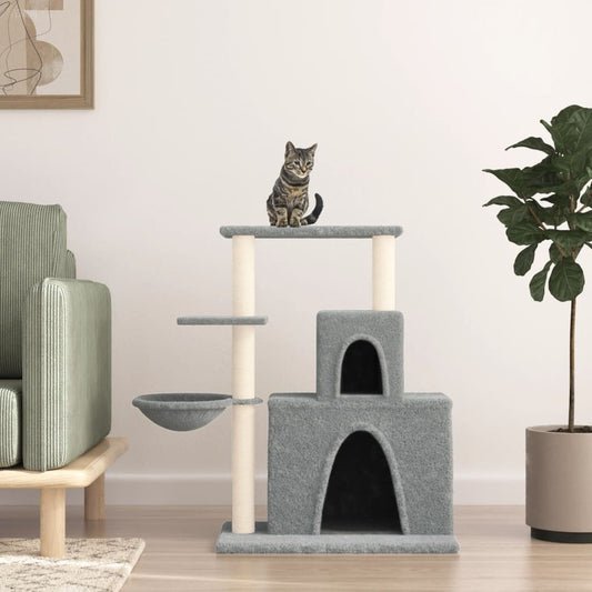 Cat furniture with sisal scratching posts 83 cm light gray