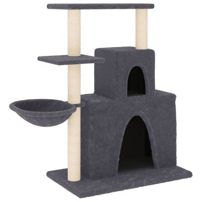 Cat furniture with sisal scratching posts 83 cm dark gray