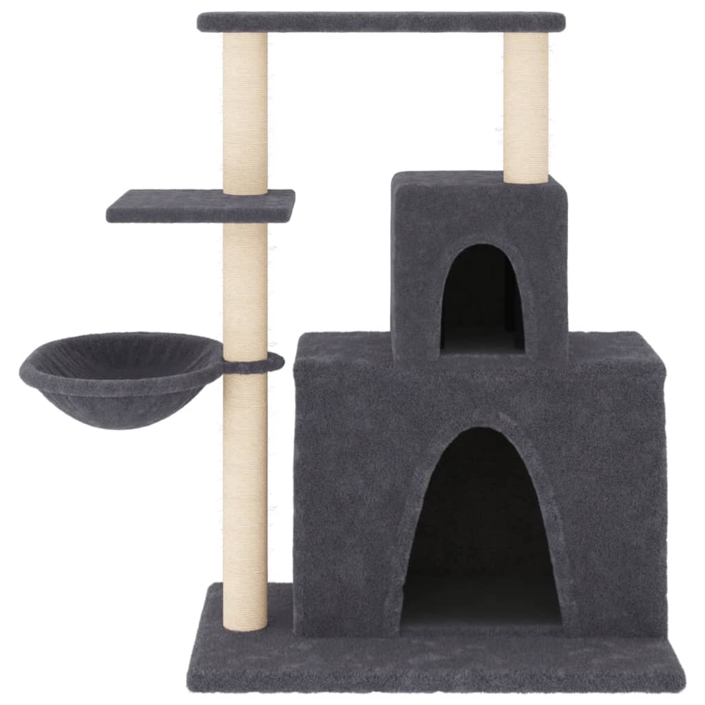 Cat furniture with sisal scratching posts 83 cm dark gray