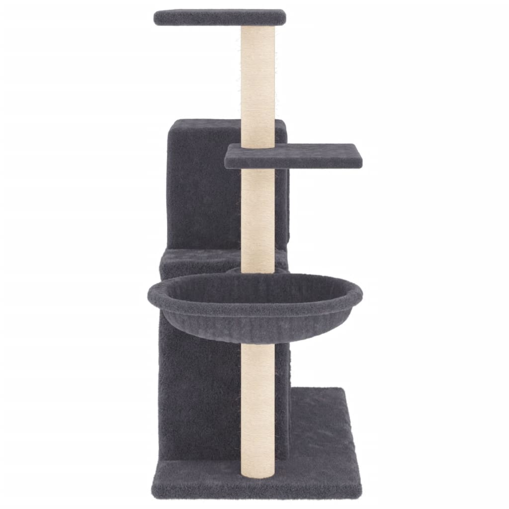 Cat furniture with sisal scratching posts 83 cm dark gray