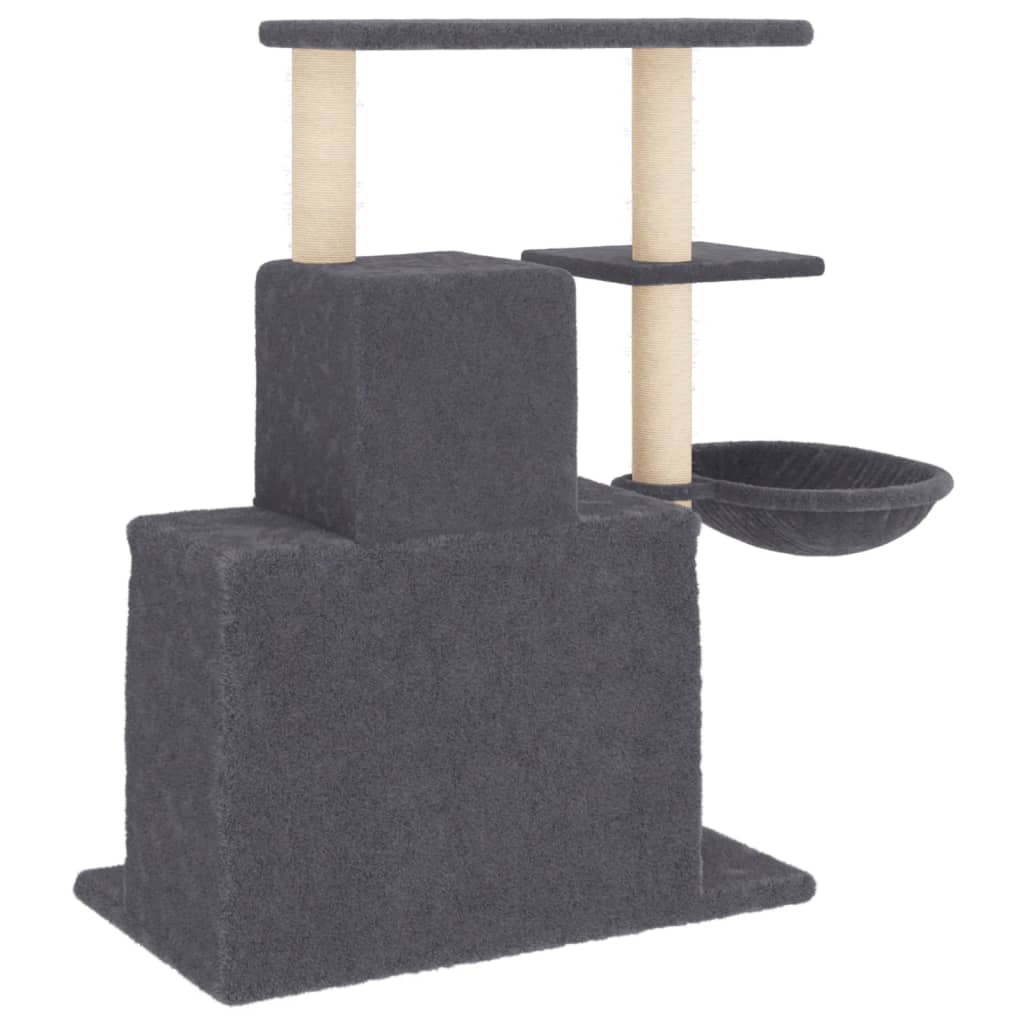 Cat furniture with sisal scratching posts 83 cm dark gray