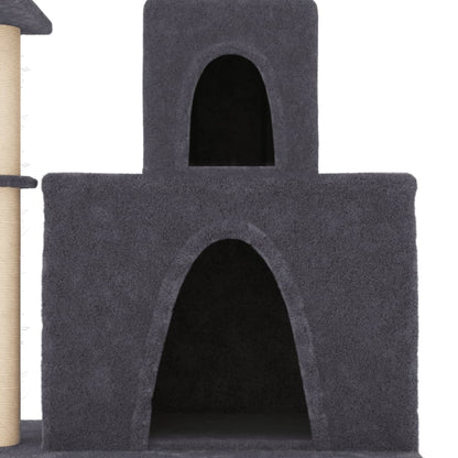 Cat furniture with sisal scratching posts 83 cm dark gray