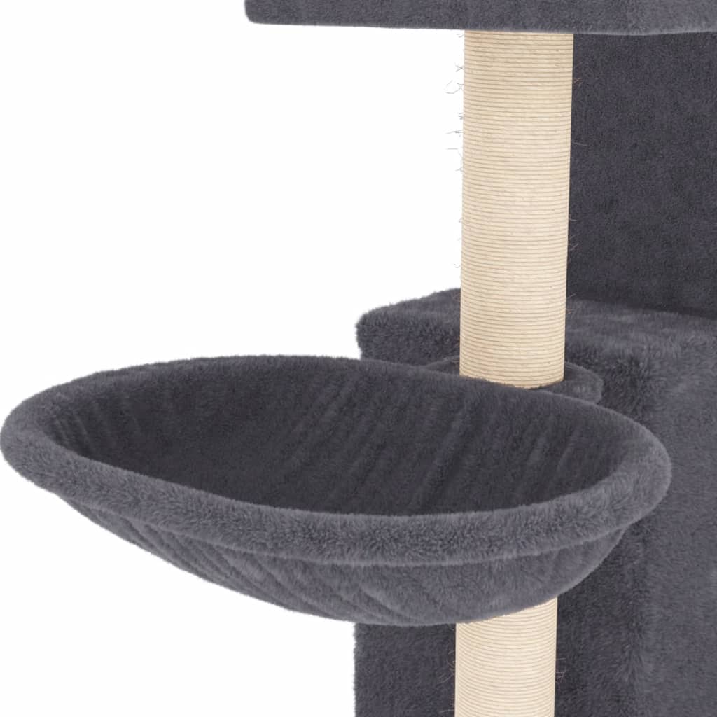 Cat furniture with sisal scratching posts 83 cm dark gray
