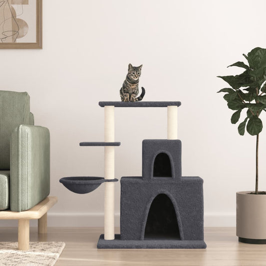 Cat furniture with sisal scratching posts 83 cm dark gray